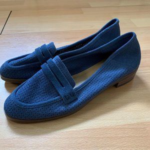 Lucky Brand Caylon Blue Suede Loafers Size 7.5